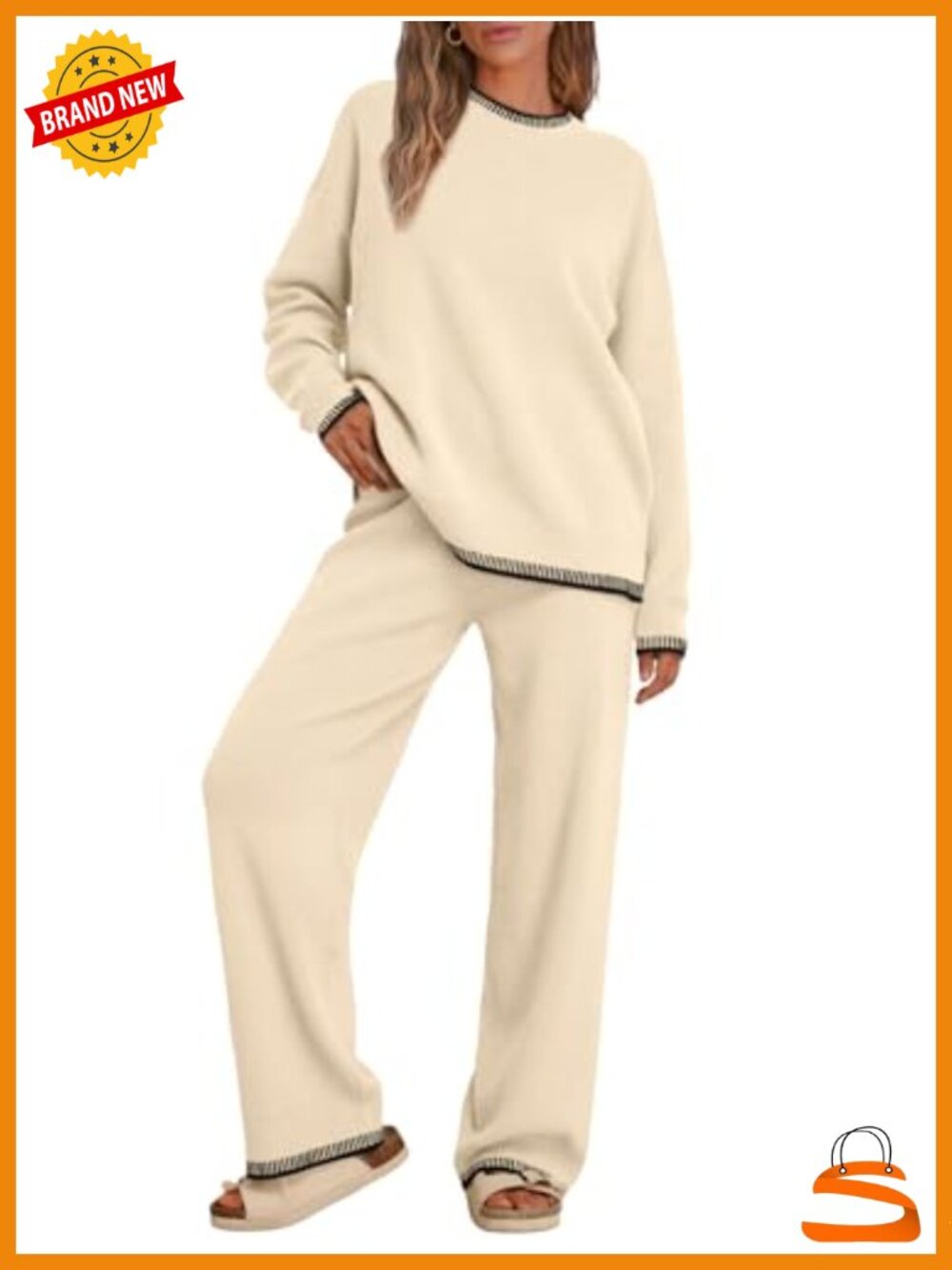 Oversized Knit Lounge Set with Sweater and Wide-Leg Pants